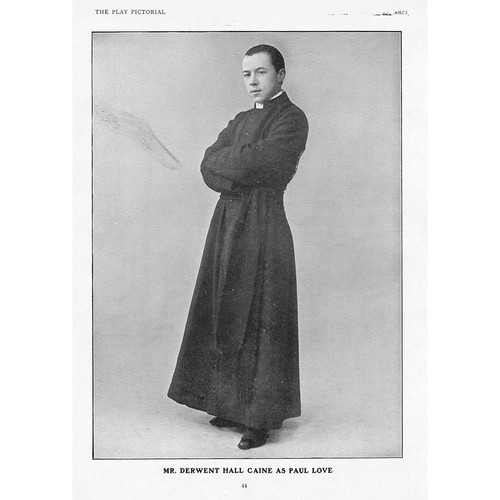 Derwent Hall as Paul Love in The Christian at Lyceum Theatre Antique Print 1908