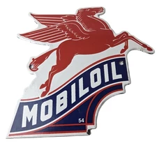 Vintage Mobil Gasoline Sign - Pegasus Motor Oil Gas Pump Porcelain Sign