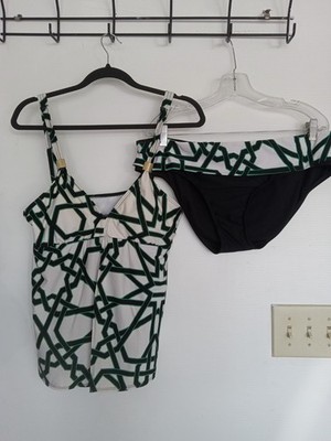 Bathing suit set Tankini sz 10 bottoms size 16 by Alex Marie. Estilo style