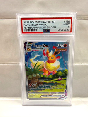 PSA 9 FLAREON VMAX #SWSH180 SWSH VMAX PREMIUM COLLECTION FULL ART