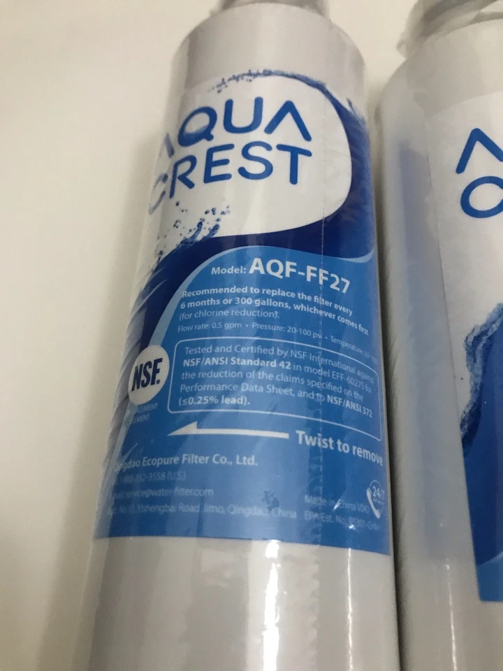AQUA CREST Refrigerator Water Filter,Replacement Model-AQF-FF27 New Sealed - Image 3 of 4
