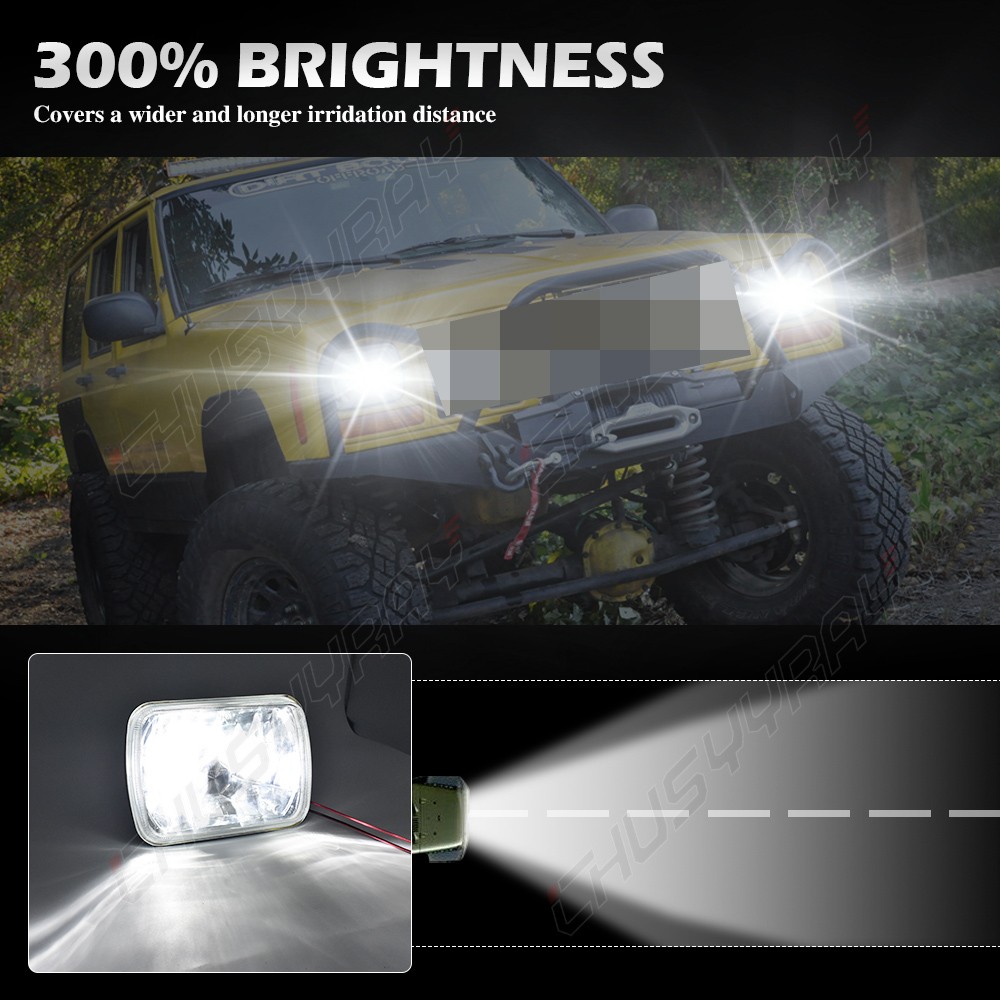 FITS Chevy Express Cargo Van 1500 2500 3500 Pair 7x6 5x7 LED Headlights Hi/Lo thumbnail 6