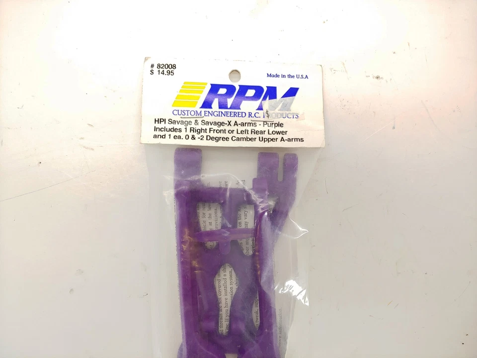 *ULTRA RARO* BRAZOS RPM MORADOS 82008 PARA HPI SAVAGE / SAVAGE-X DERECHO DELANTERO / IZQUIERDO Foto 2 de 4