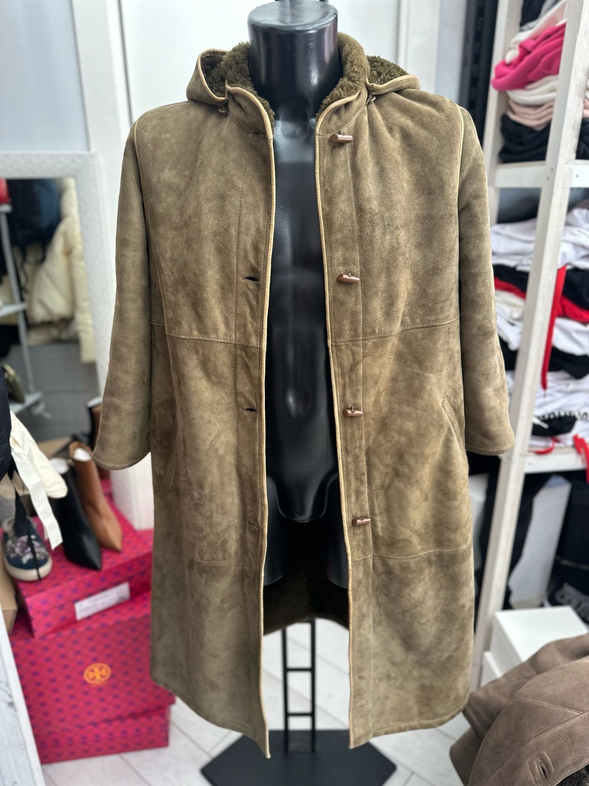 Breco's Shearling Coat Woman Size 42 Green LLV1648