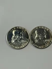 1956-P and 1958-P Proof Silver Half Dollars. 50c BU in Pristine condition.