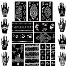 Festival-Ready Henna Tattoo Kit with 97 Designs - Easy to Use Stencils
