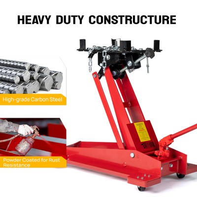 1000LBS Hydraulic Roll-Under Transmission Service/Floor Jack Lift, 1/2 Ton, Red