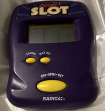 Vintage 1997 Radica Pocket Slot Handheld Electronic Game Purple Tested Working