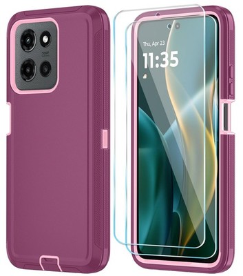 Qinmay Phone Case for Moto G 5G 2025/Moto G Play 2025, WineRedPink 