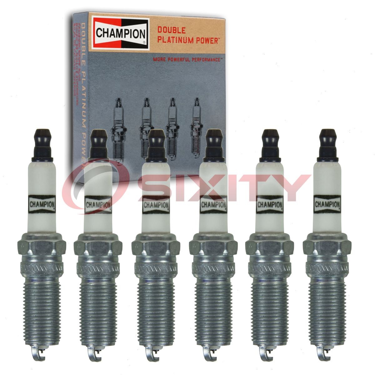 6 pc Champion Double Platinum Spark Plugs for 2020 Lincoln Aviator 3.0L V6 rd