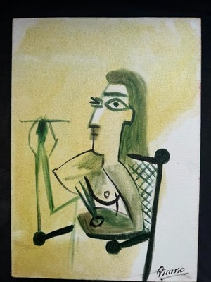 PABLO PICASSO PAINTING ON CANVAS , SIGNED AND SEALED