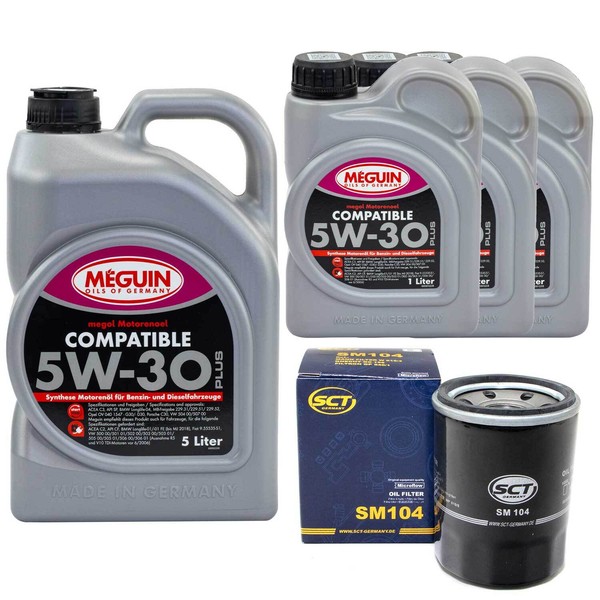 MotoröL Set Compatible 5W-30 Meguin 8 Liter + ÖLfilter FüR Mitsubishi Outlander-image
