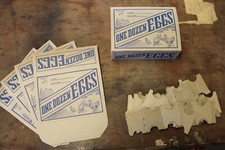 Lot of 5 Antique Old Original NOS 1 Dozen Egg Boxes, Farm, Chicken, Nice!