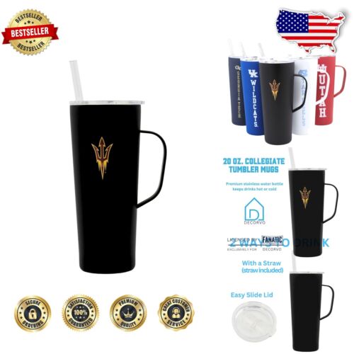 Stylish Arizona State University 20 oz Stainless Steel Mug with Slide Lid