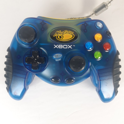 XBOX MadCatz Wired Control Pad Transparent Blue #4526 with Breakaway Cable - Picture 2 of 12