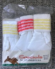 Vintage Youngsters Children Socks Fold Over Size 6-8.5 USA 3-Pack New NOS