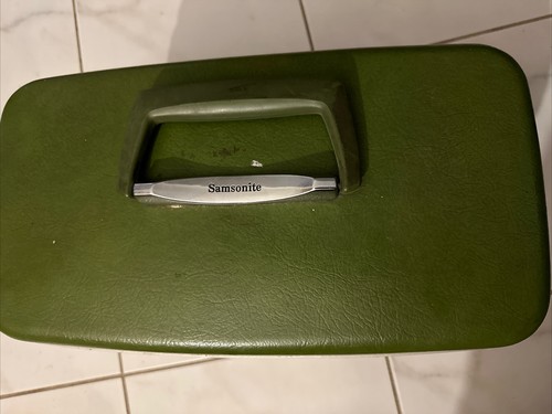 Vintage Samsonite Silhouette Green Train Cosmetic Makeup Case - Picture 6 of 8