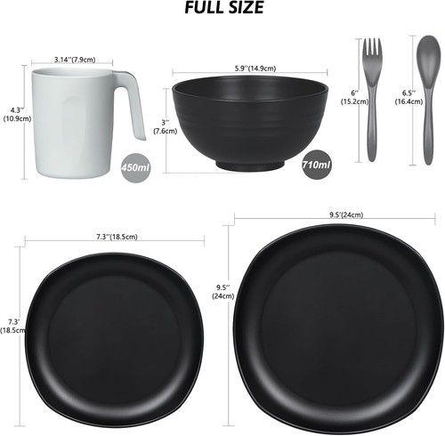 Geschirr Set für 8 Personen 56-teilig Speiseteller Tafel Unzerbrechlich B1176 - Bild 2 von 7