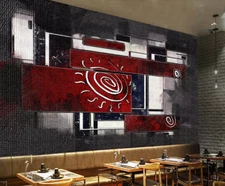 3D Red Graphic G16236 Wallpaper Wall Murals Removable Self-adhesive Honey