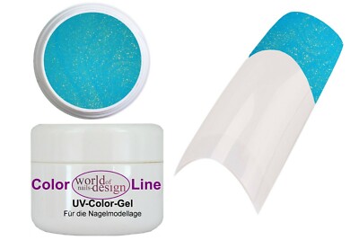 UV / LED Farbgel SpeziaL: 5 ml. Türkis Gold - Nagelgel für Fullcover oder French