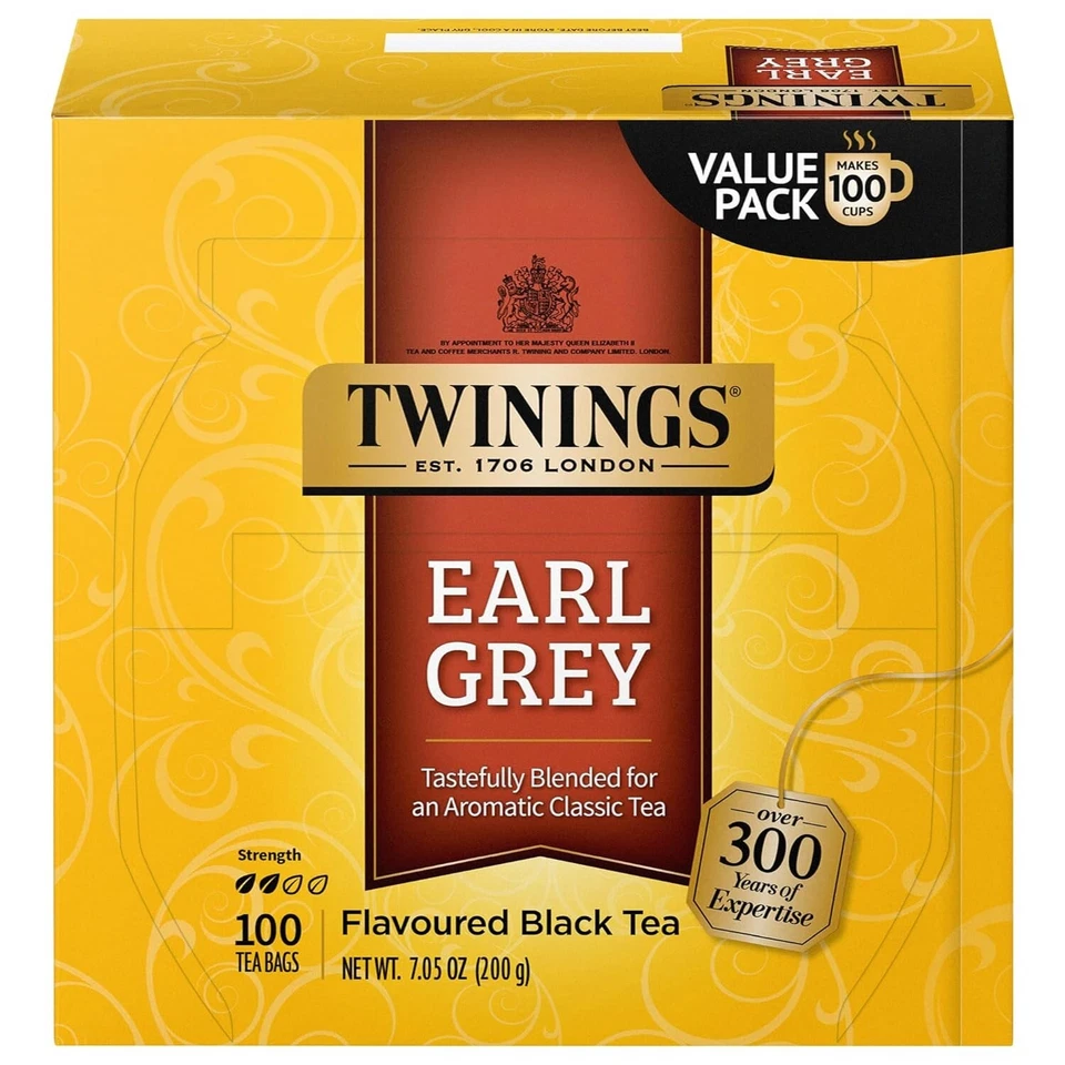 Bolsas de té Twinings of London Earl gris negro, 100 unidades 100 unidades (paquete de 1) nuevas Foto 4 de 4