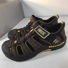 Skechers Sport Toggle Oasis Chocolate Hook  Loop Sandals Boys Size 5