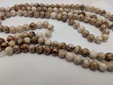 Natural Mexican Crazy Agate Beads, Round, Camel, 6mm, Hole: 1mm Qty 10 Beads