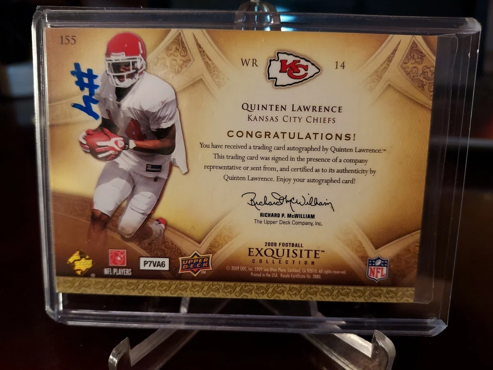 2009 Upper Deck Exquisite Collection Signatures #34/99 Quinten Lawrence RC Auto - Image 3 of 3
