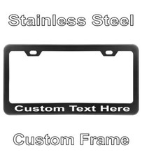 Custom Printed Black Stainless Steel Metal License Plate Frame With Your Text
