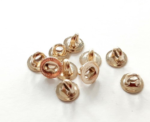 6 Blusenknöpfe Real Mother Makassar Shell With Metal Eyelet White Or Colored - Picture 18 of 19