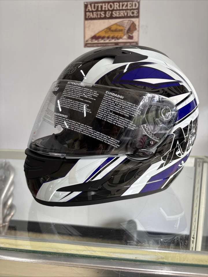 Nikko N-916 белый/синий полное лицо маска мотоциклетный шлем взрослый размер XS новый - Изображение 2 из 3
