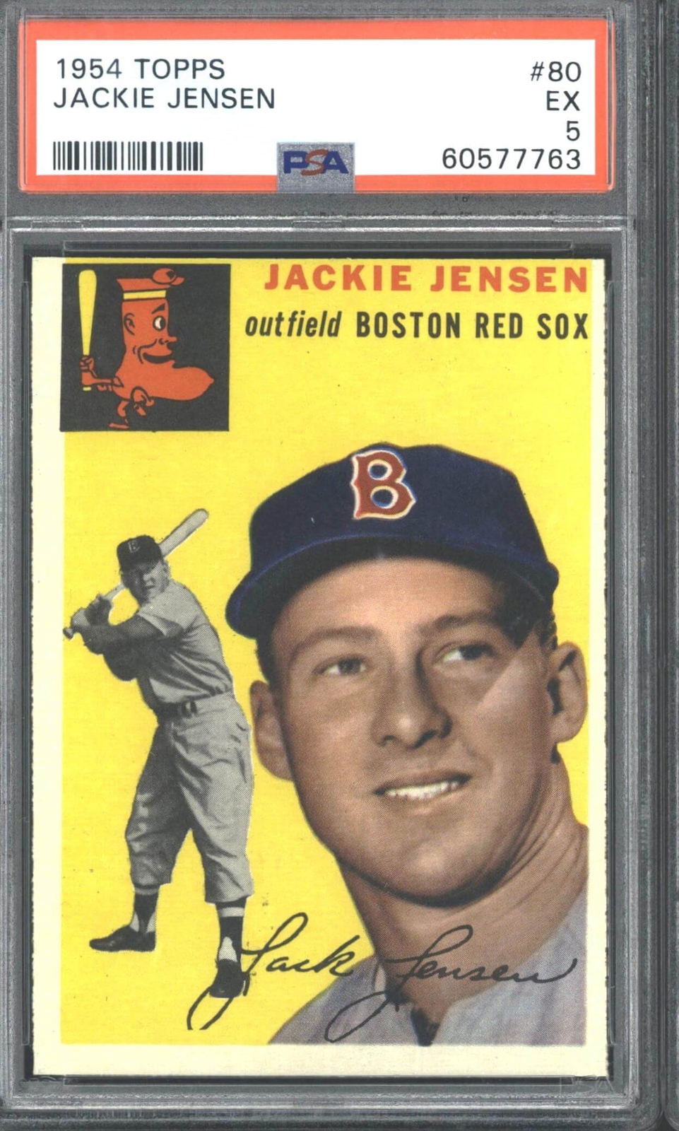 1954 Topps #80 Jackie Jensen - PSA 5