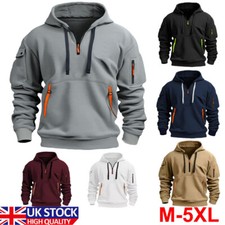 Mens Pullover Hoodie Fleece Sweatshirt Hoody Men Zip Plain Hooded Jumper Tops UK