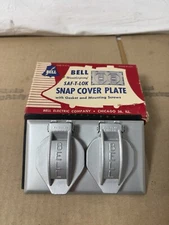Vintage Bell Weatherproof Duplex Snap Cover Plate 245 USA Aluminum Finish