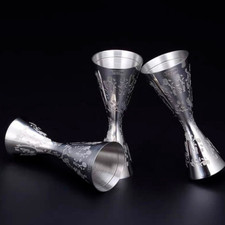 Floral Spirit Jigger Measure Cup Double Shot Stainless Steel Drink Cocktail Home