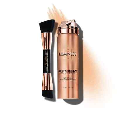 LUMINESS Silk Airbrush Spray Foundation & Buffing Brush Kit - Light Medium