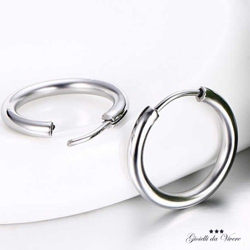 ORECCHINI FORO DONNA UOMO BAMBINE ORECCHINO 10 MM 12MM REGALO CERCHIETTO - Foto 6 di 8