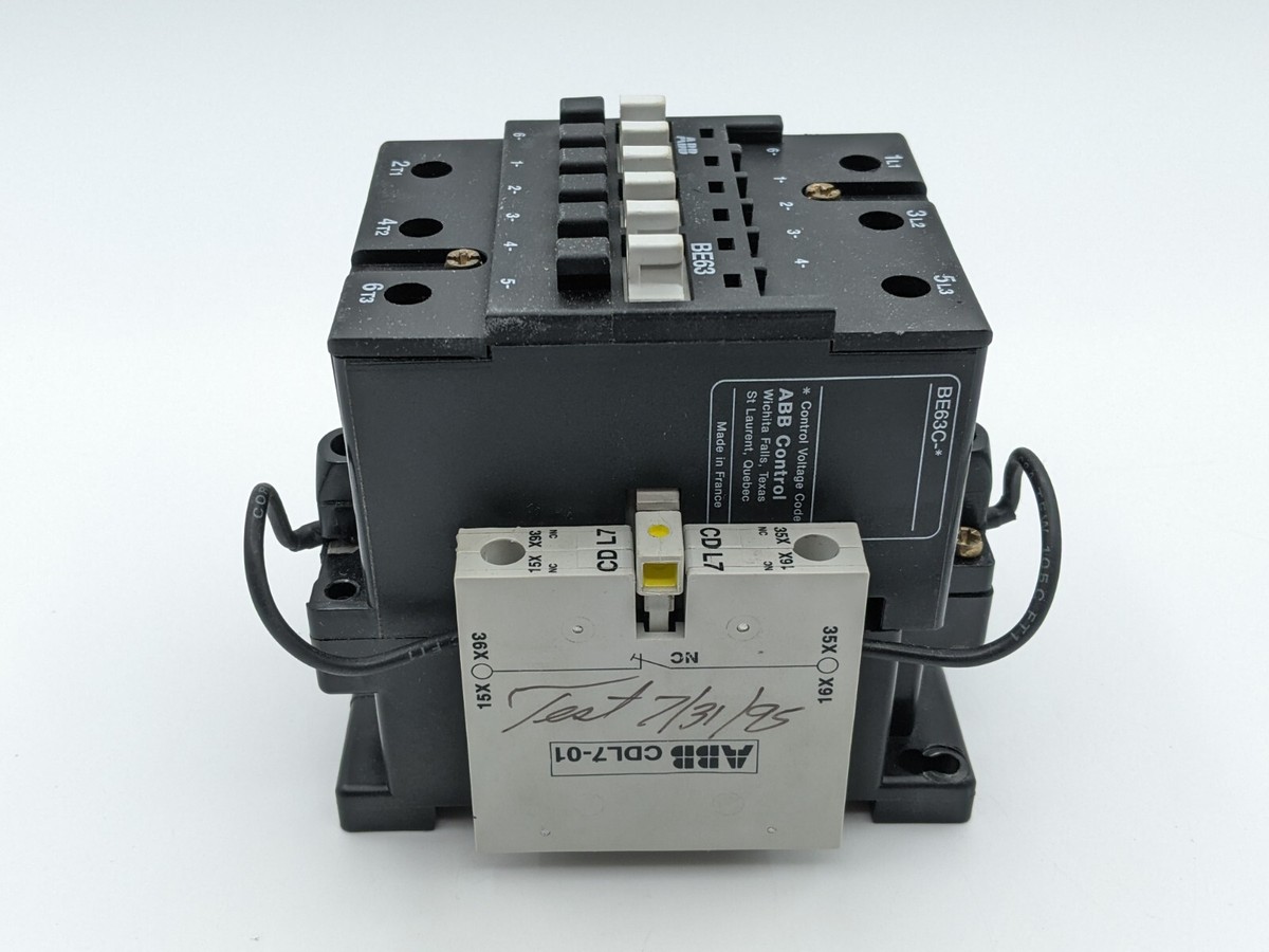 Contattore ABB BE63C-Y 24V DC 3 Poli - Nuovo Con Scatola Danneggiata (Offerta Speciale)