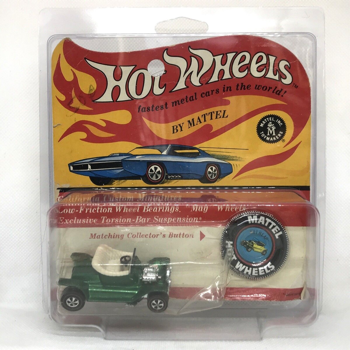 Hot Wheels Redline Hot Heap 1967 Green White Int. Made In Hot Wheels Redline Hot Heap 1967 Green White Int. Made In