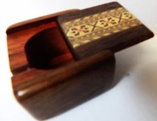 HEARTWOOD Creations STAMP Roll Dispenser Holder Wood Inlay Slide Top Rockford IL