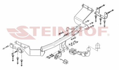 AUTO-HAK Gancio di traino completo estraibile orizzontale compatibile con Mitsubishi Outlander 04.2007-09.2012 + universale kit elettrico 13 poli