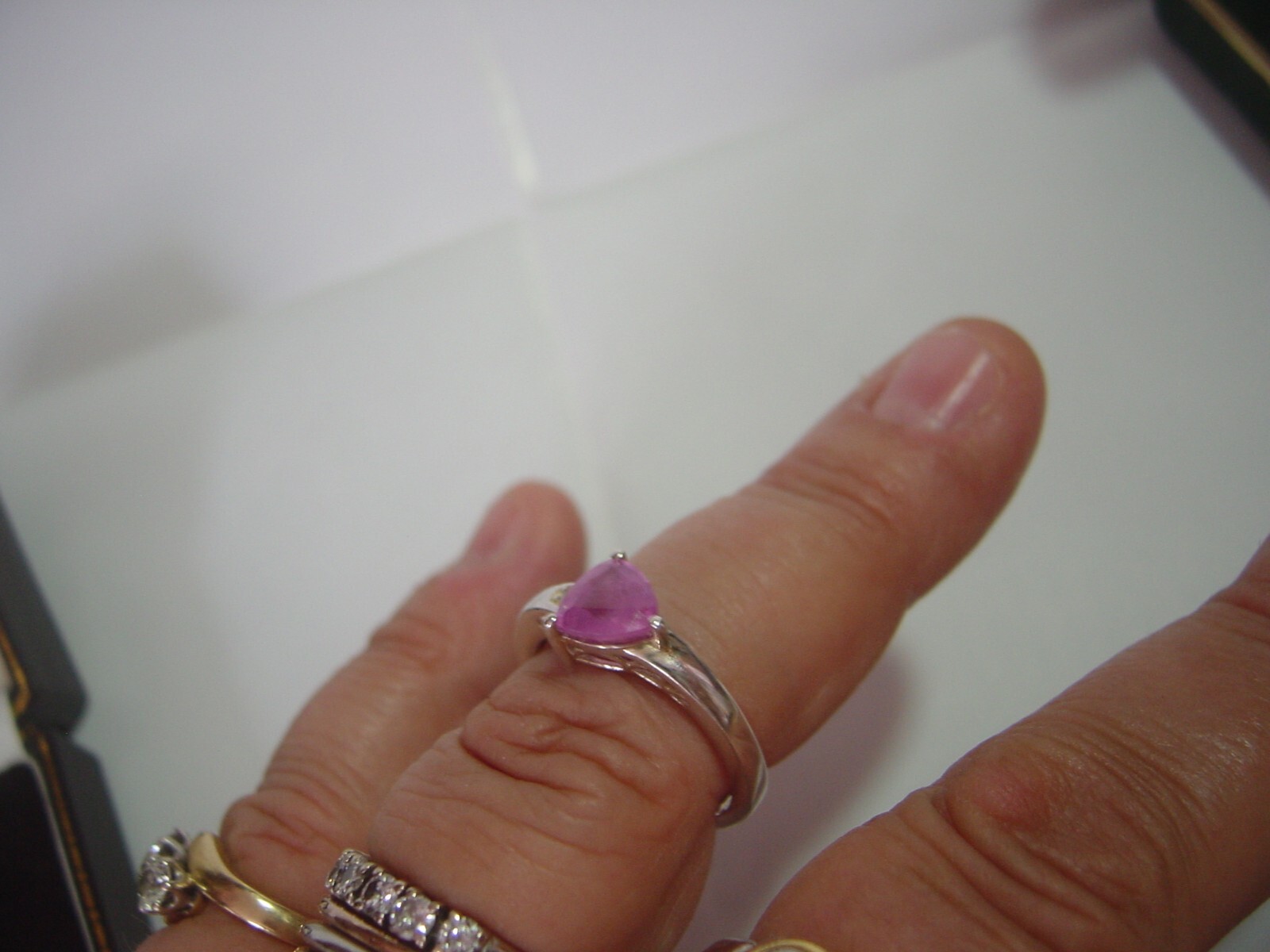 Solid Silver Ring-superb Genuine trillion natural… - image 6