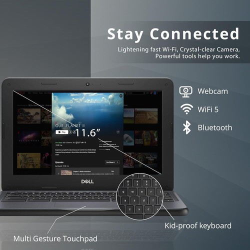 Dell CHROMEBOOK 3100 11" 4GB 16GB Google play Store Non-Touch Dual USB-C A Grade - Picture 4 of 9