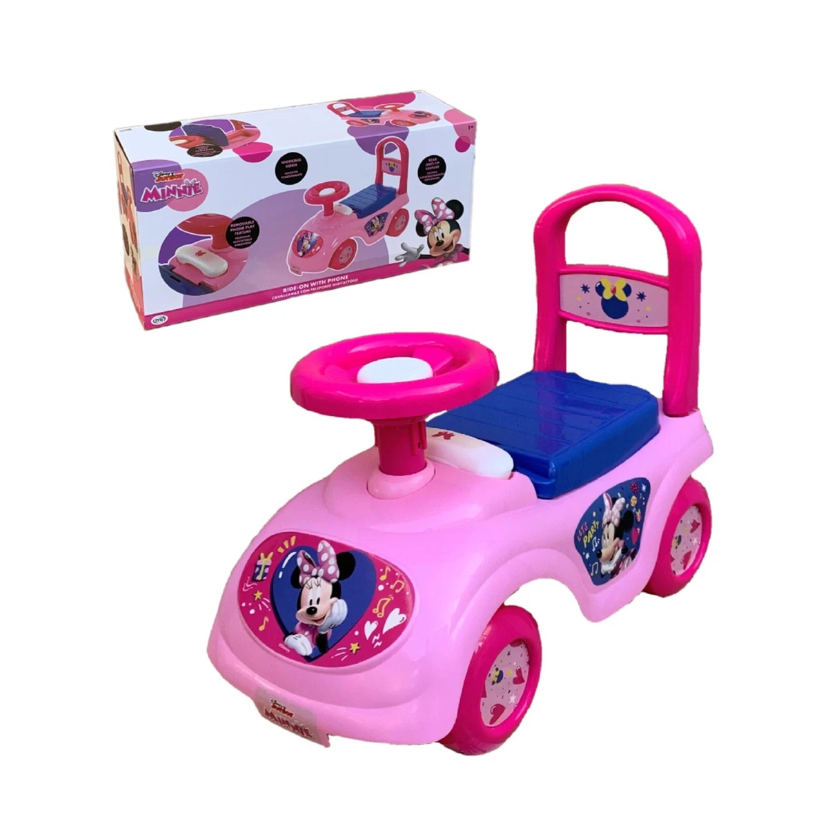 Jeu Voiture Minnie Rouler Sur À Pousser Jouet pour Petite Fille