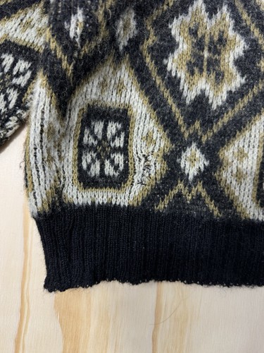 Vintage Revere Pullover Herren Medium 60er 70er Gold Wolle Argyle Diamant U-Boot-Ausschnitt Azteken - Bild 13 von 17