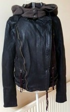 Free People *cleo* Vegan Leather Hooded Jacket Size Xs-s, Uk6-10,us2-6, Eu34-38