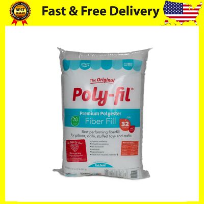 Polyfill Stuffing Polyester Fiber Pillow Filling Crafts Sewing Washable 32 Oz