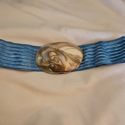 Vintage 1970s Tropical Shell World Blue Stretch Abalone  display picture 3