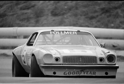 George Follmer number 5 Camaro third round of race 1974 Motor Racing Old Photo 1