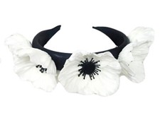 Ukrainian Vinok, Hairband, White Poppy Flower Headband